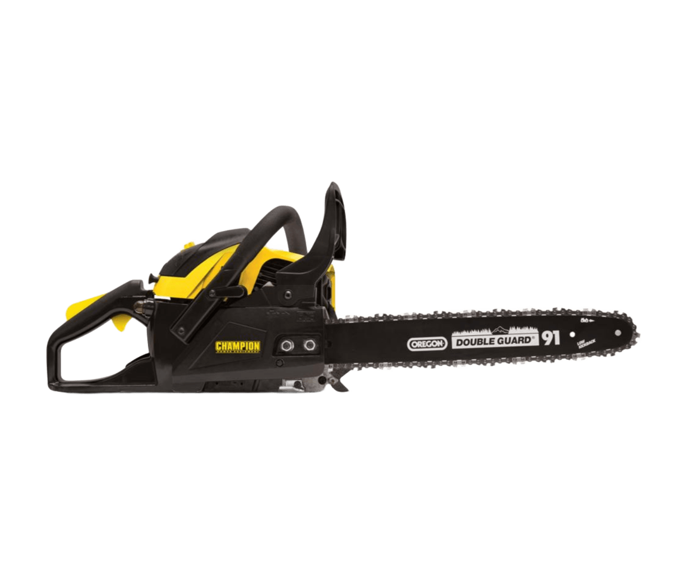 Motosierra Champion 16 pulgadas a Nafta vista costado
